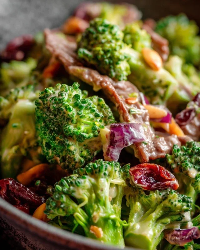 Broccoli Salad with Beef Beef Bacon Recipe