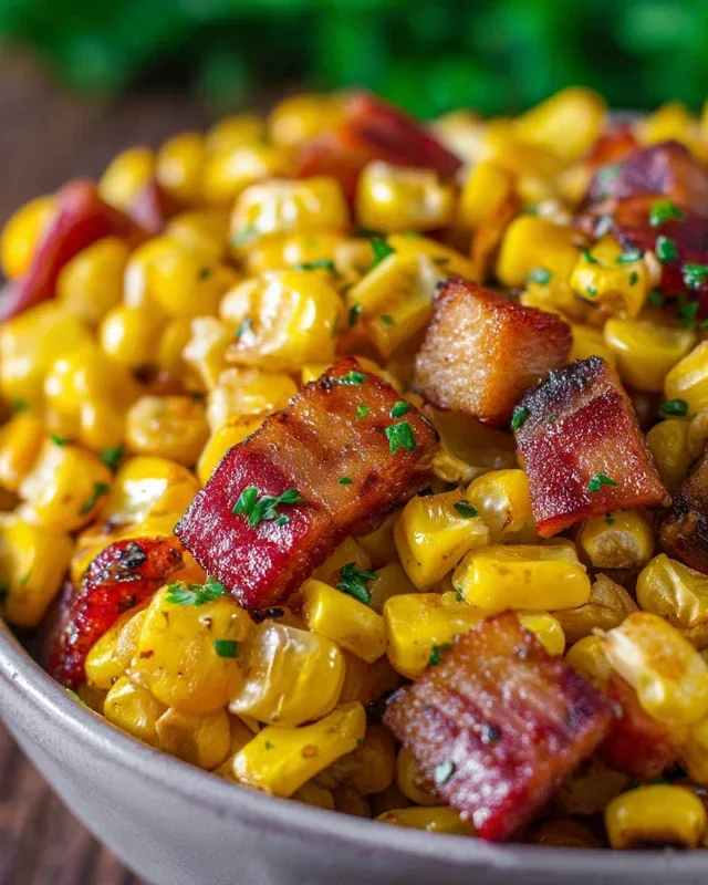 Fresh Corn and Beef Beef Bacon Side Dish