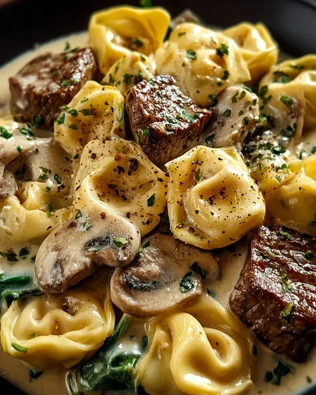 Cracked Garlic Steak Tortellini in Creamhouse Sauce Bliss