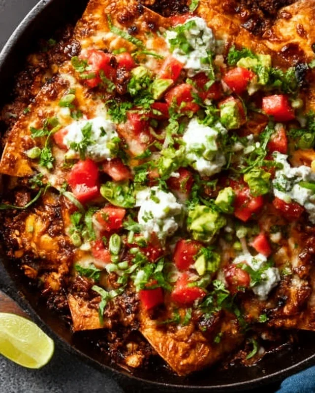 Beef Skillet Enchiladas