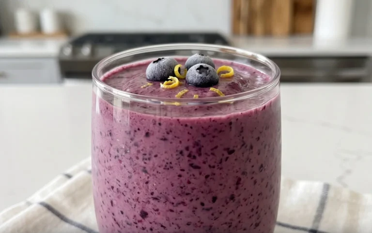 Blueberry Avocado Smoothie With Lemon & Yogurt