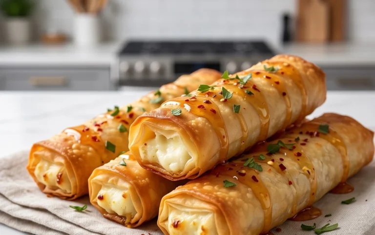 Indulgent Oven Fried Feta Rolls with Chili Honey Magic