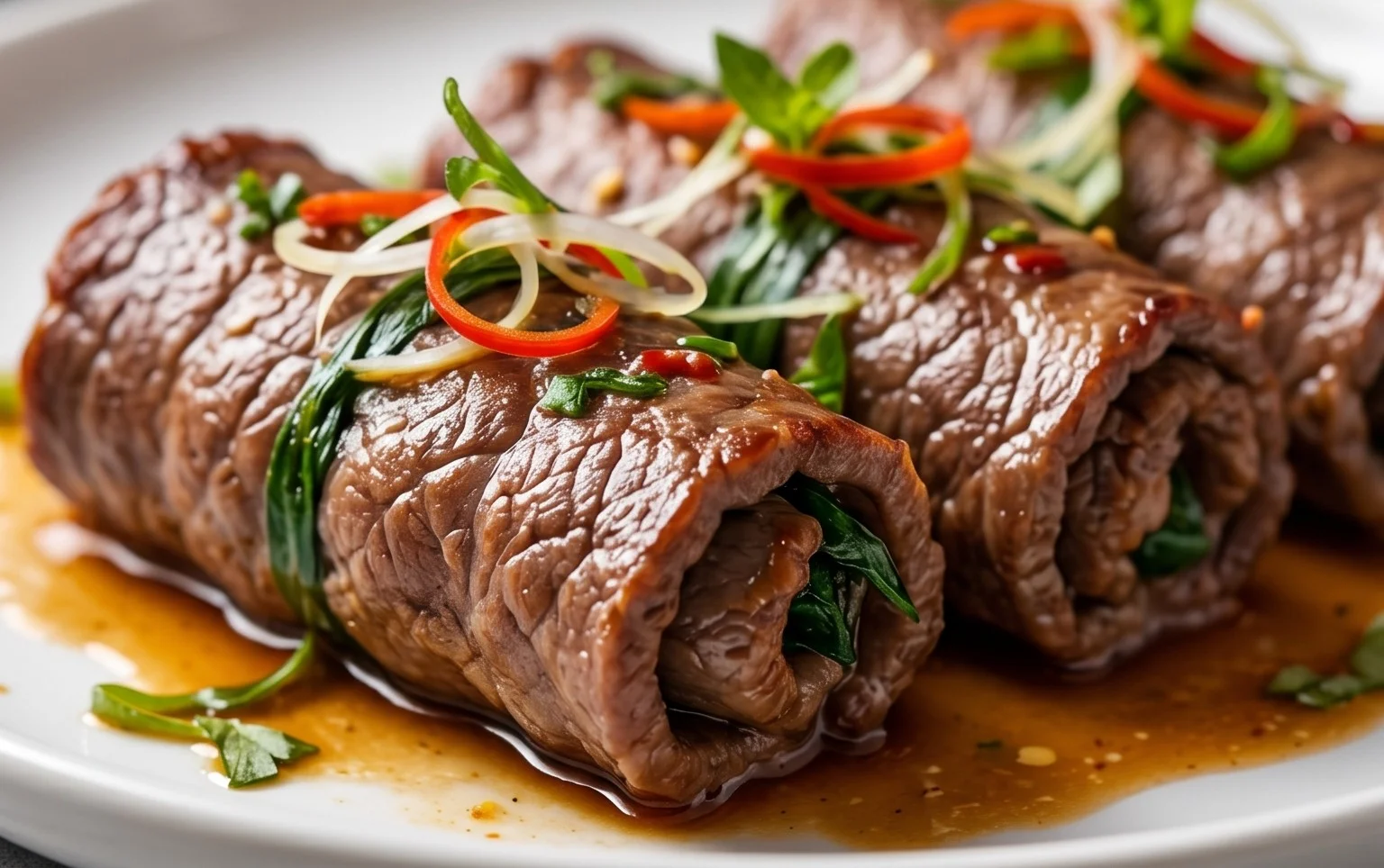 Thai Basil Beef Rolls
