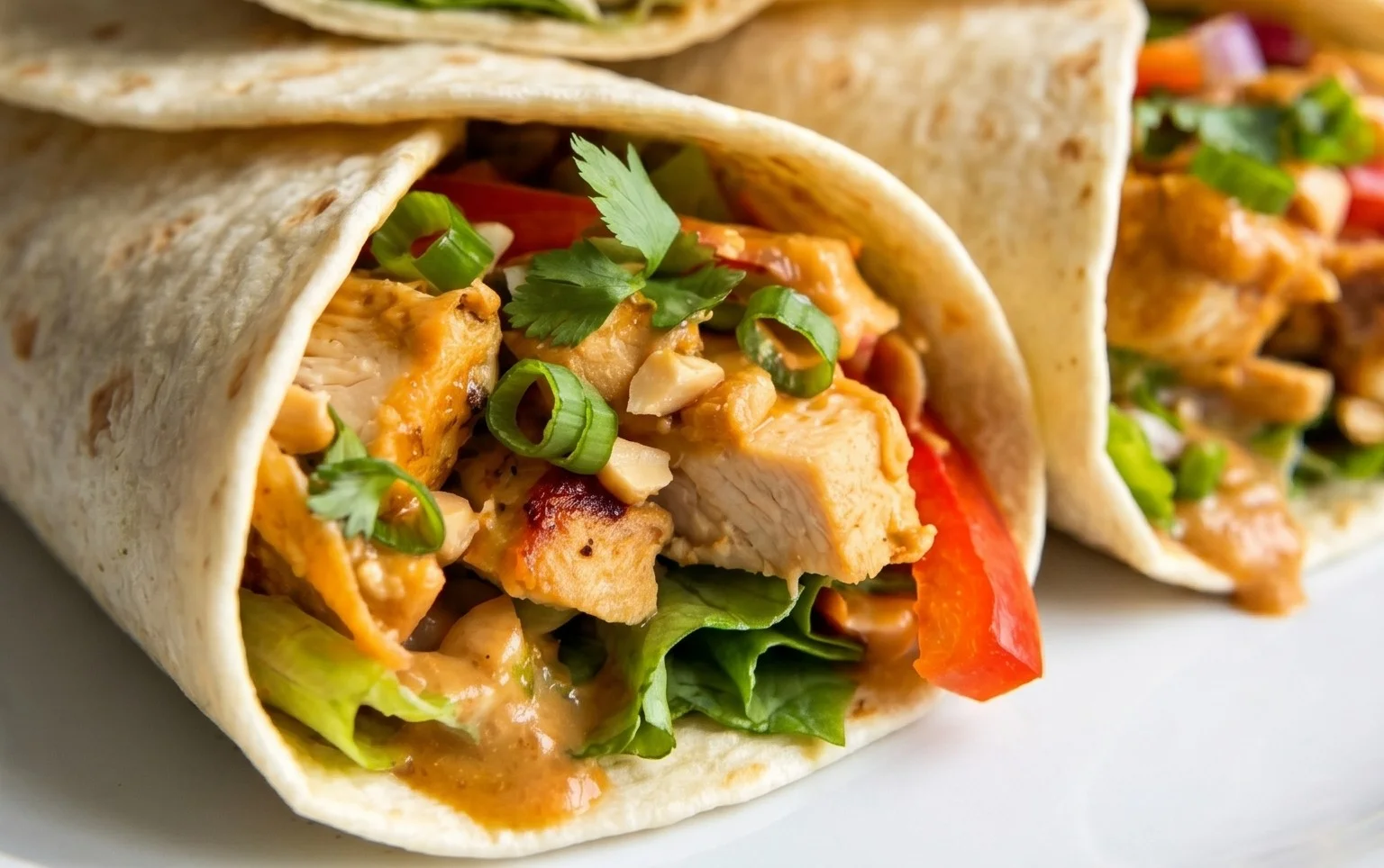 Thai Peanut Chicken Wraps