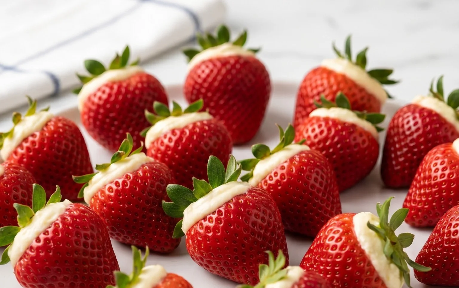 Red, White, and Blue Cheesecake Strawberries