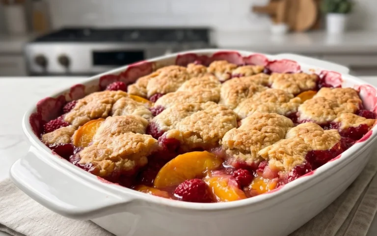 Easy Peach and Raspberry Cobbler