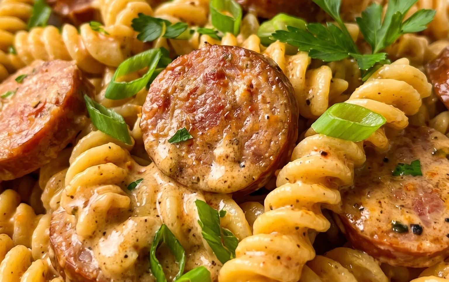 One-Pot Creamy Spicy Cajun Sausage Pasta