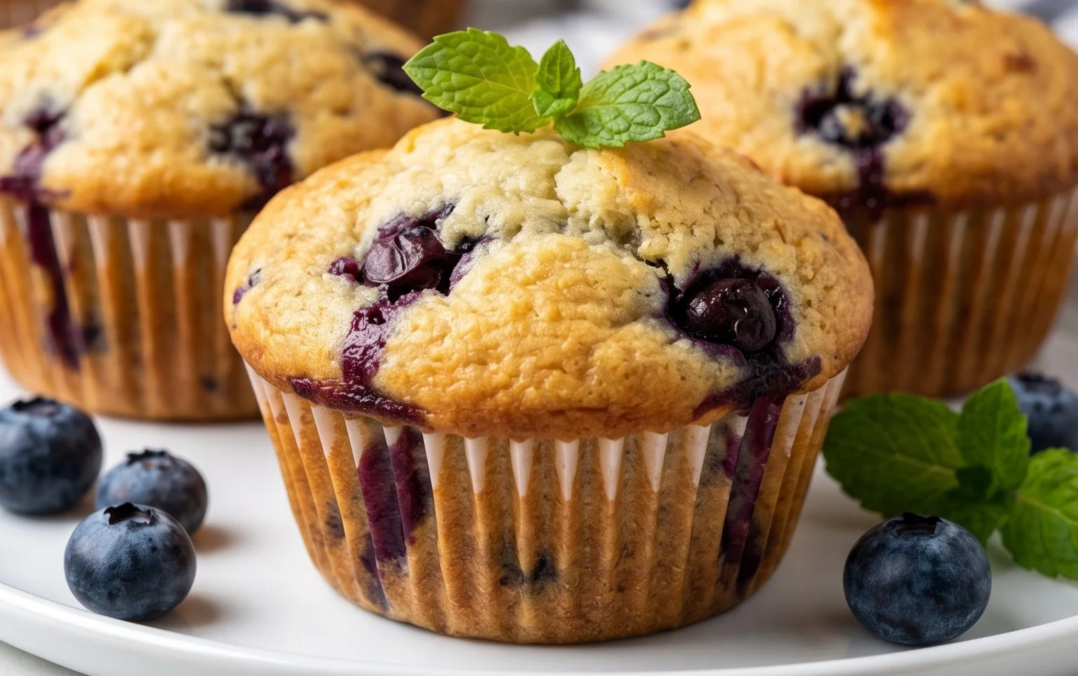 Sour Cream Blueberry Muffins