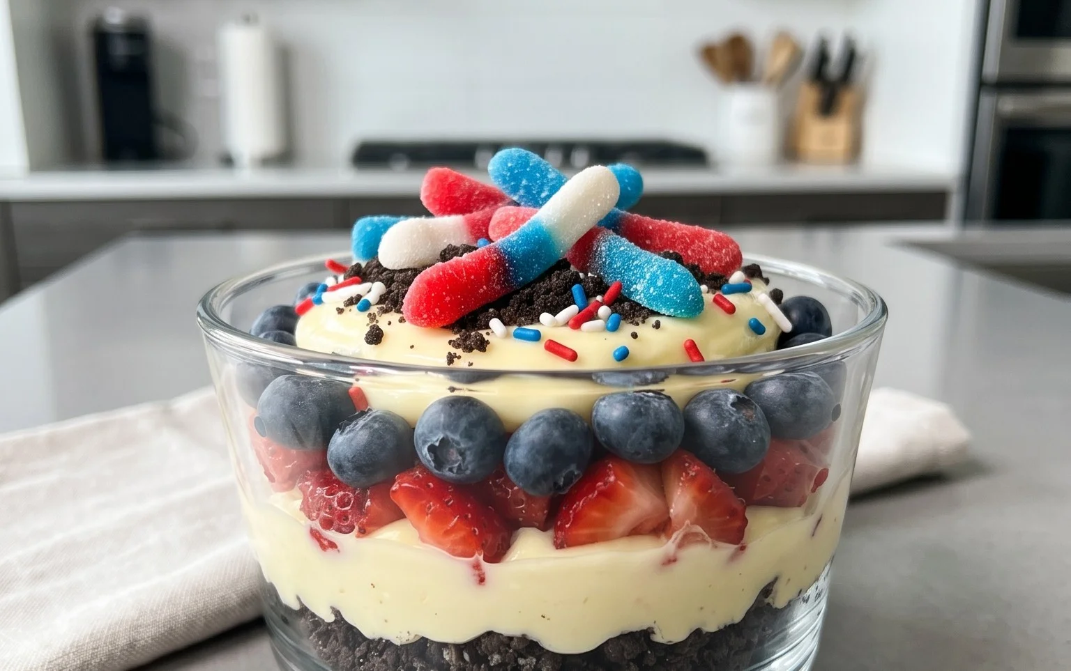 Red, White and Blue Dirt Cups