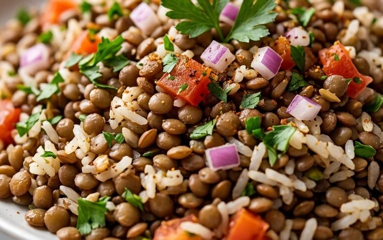 Easy Mediterranean Lentils and Rice