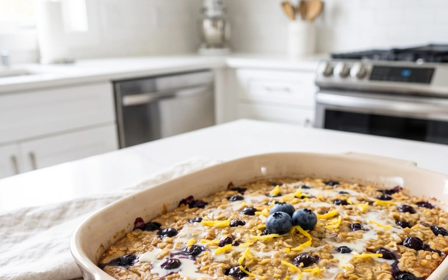 Lemon Blueberry Baked Oats