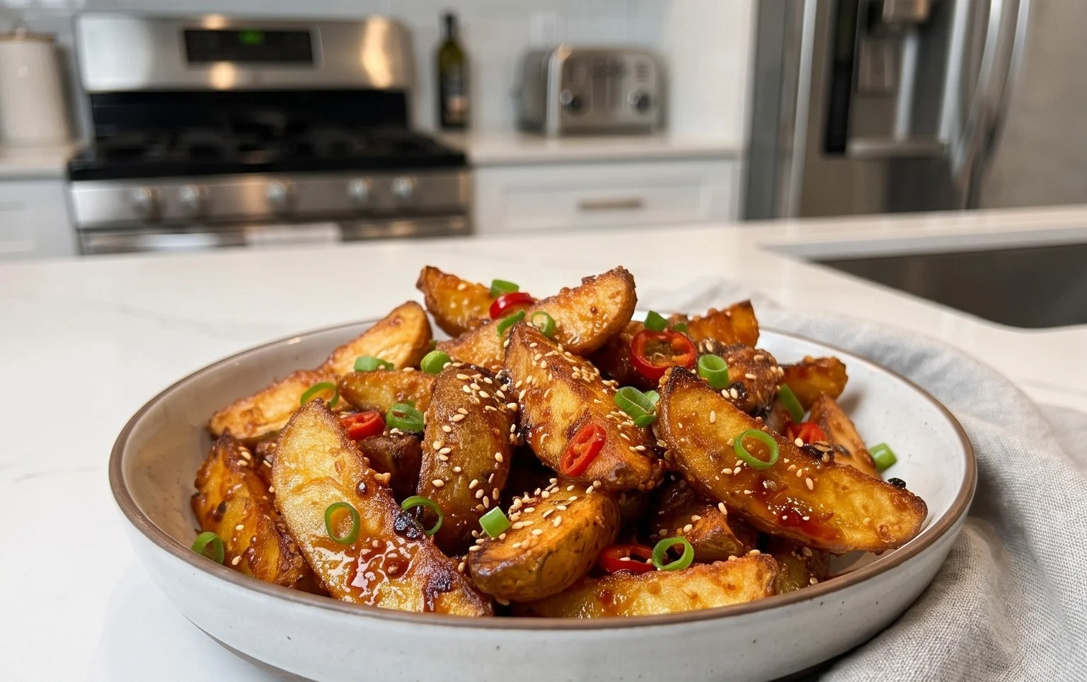 Crispy Honey Chilli Potatoes