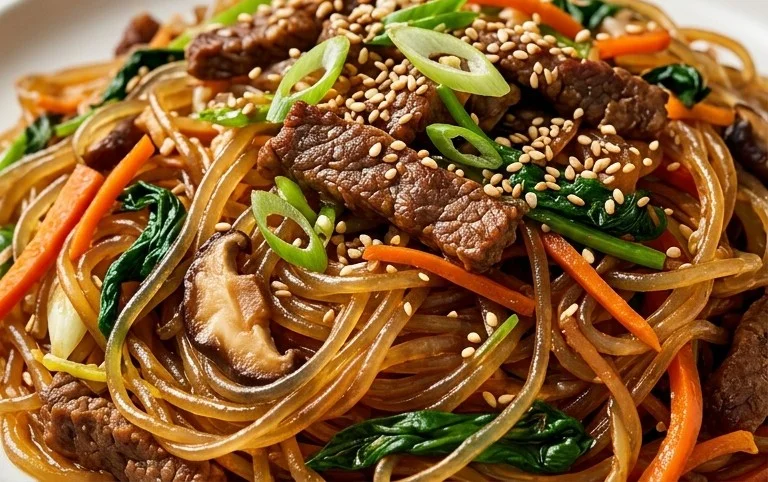 Japchae (Korean Glass Noodle Stir Fry)
