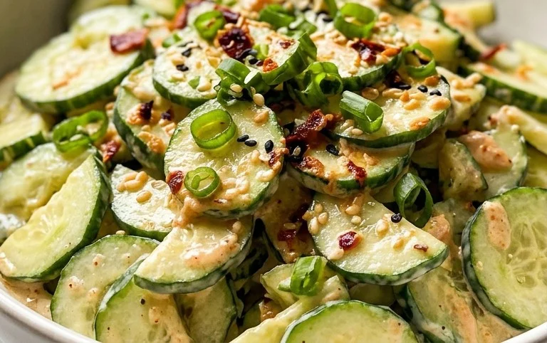 Creamy Asian Cucumber Salad Bowl