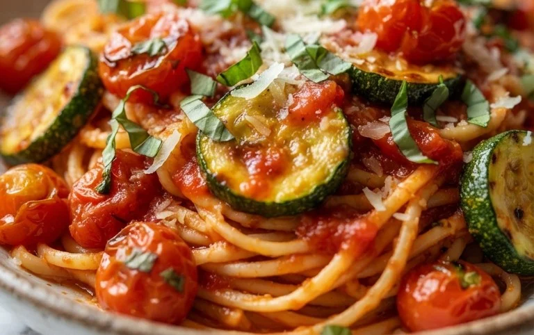 Healthy Tomato Zucchini Pasta