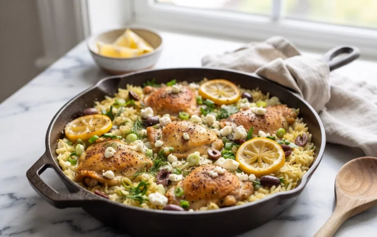 Greek Chicken and Lemon Rice (30 Minutes, One-Pot)