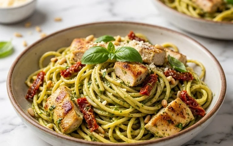 Creamy Chicken Pesto Pasta