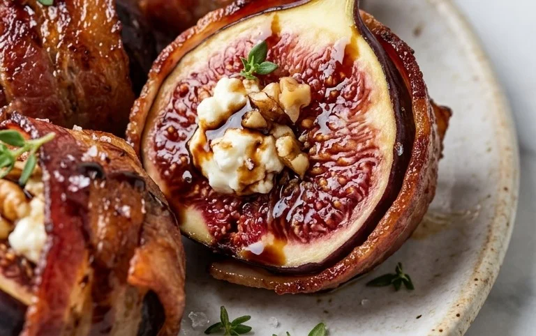 Beef Bacon Wrapped Stuffed Figs