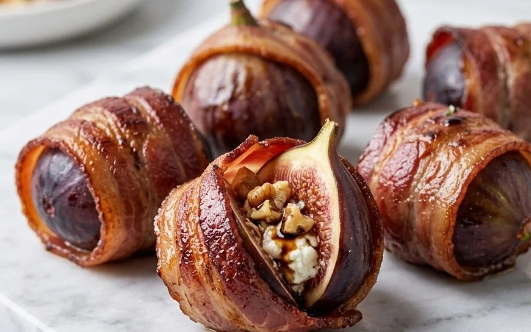 Beef Bacon Wrapped Stuffed Figs
