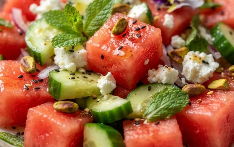 Watermelon Salad with Cucumber and Feta