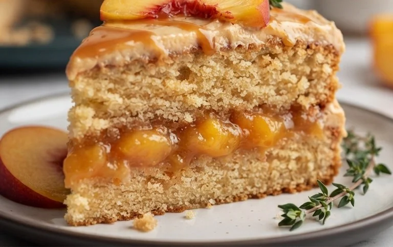 Brown Sugar Layer Cake with Peach Filling