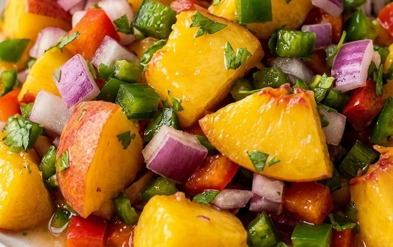 Sweet & Spicy Peach Salsa Canning Recipe