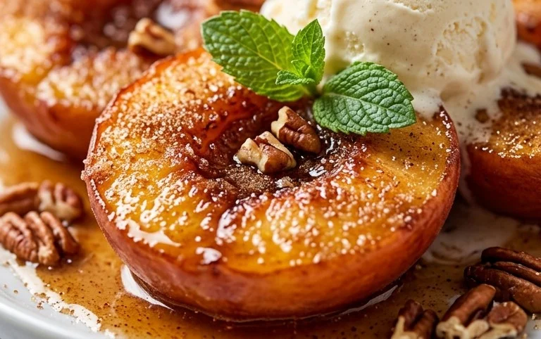 Cinnamon Sugar Baked Peaches