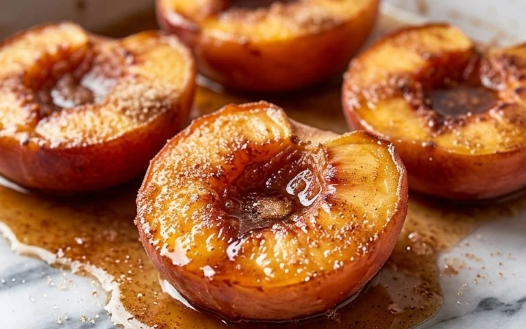 Cinnamon Sugar Baked Peaches