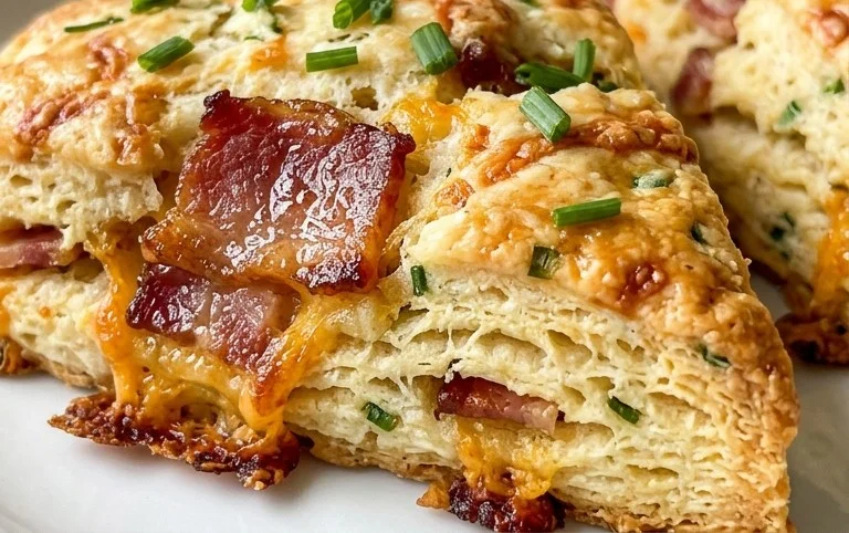 Beef Bacon Cheddar and Chive Scones