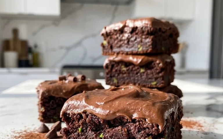 Zucchini Brownies with 1 minute Frosting!
