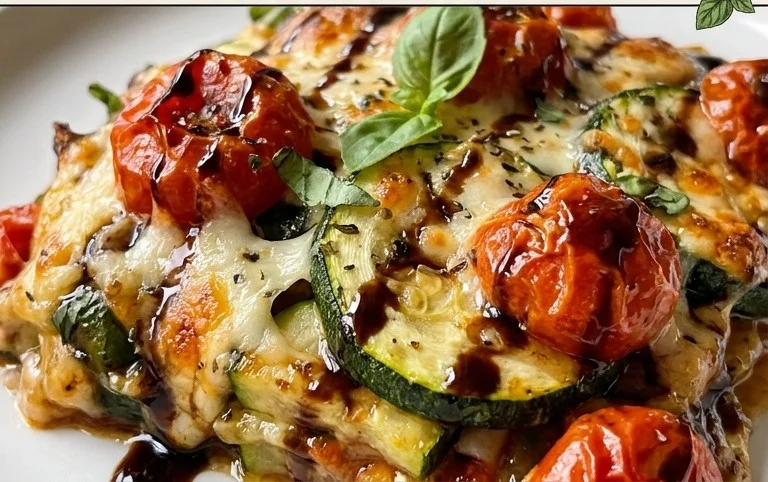 Balsamic Zucchini Tomato Bake