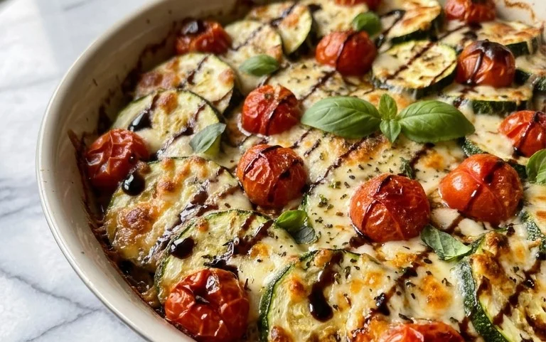 Balsamic Zucchini Tomato Bake